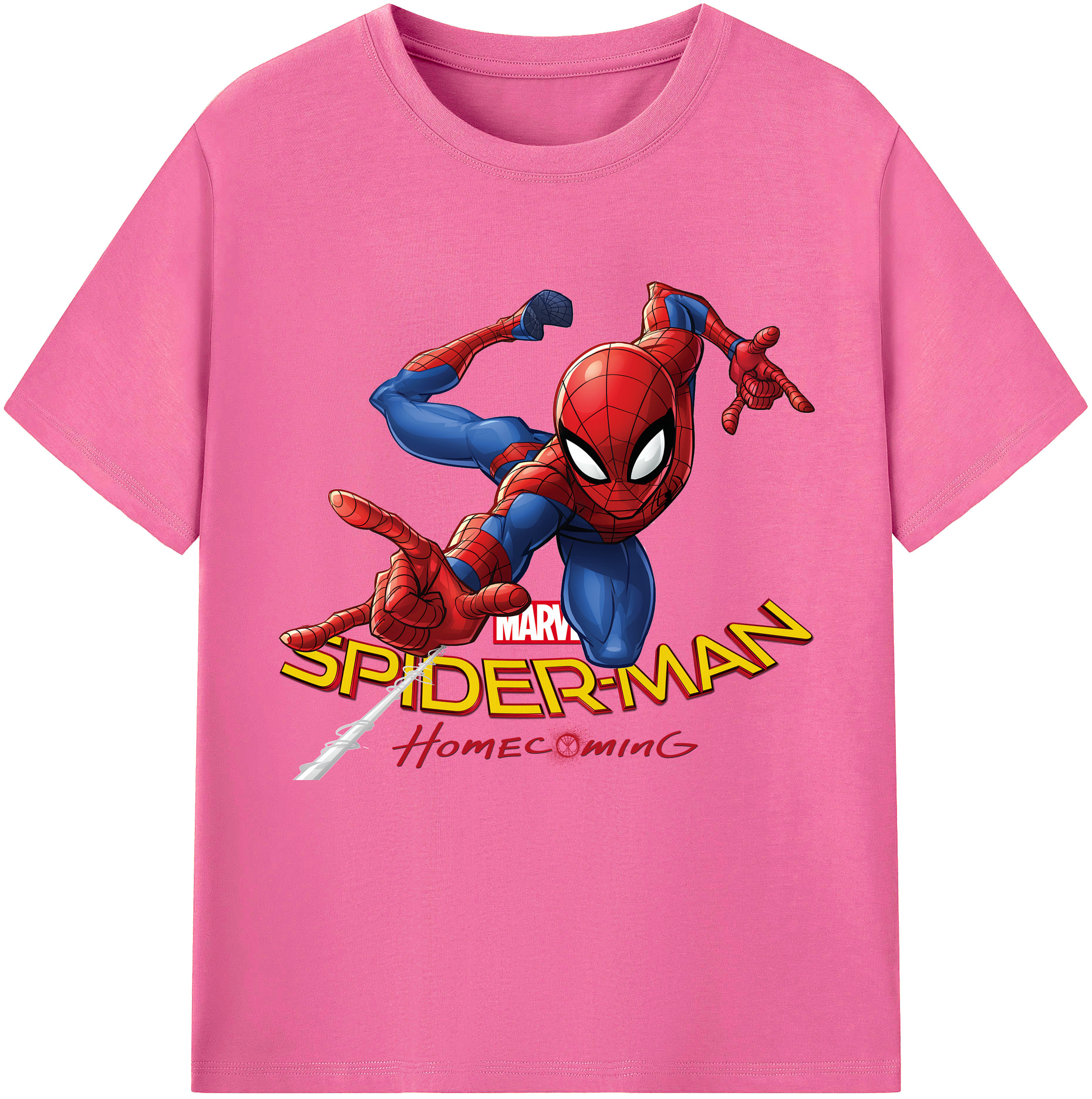 Spider Man スパイダーマン レディースカジュアルプリントTシャツ（綿100％）